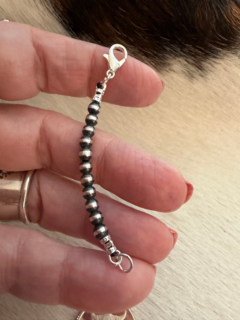 25 4mm Navajo Desert Pearl Beads Necklace Extender Sterling Silver 45$